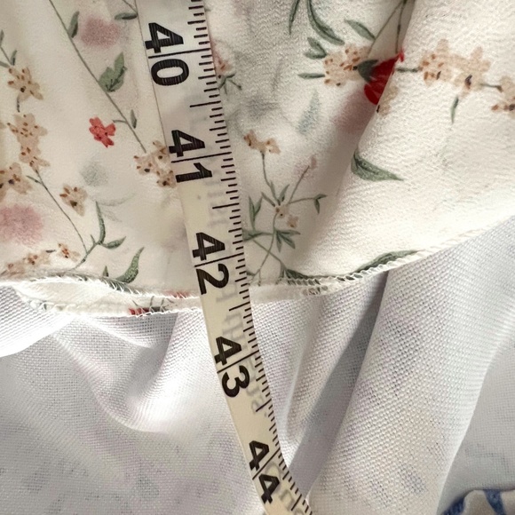 NWT White Summer Dress with Flowers Size Large to XL - Picture 9 of 9